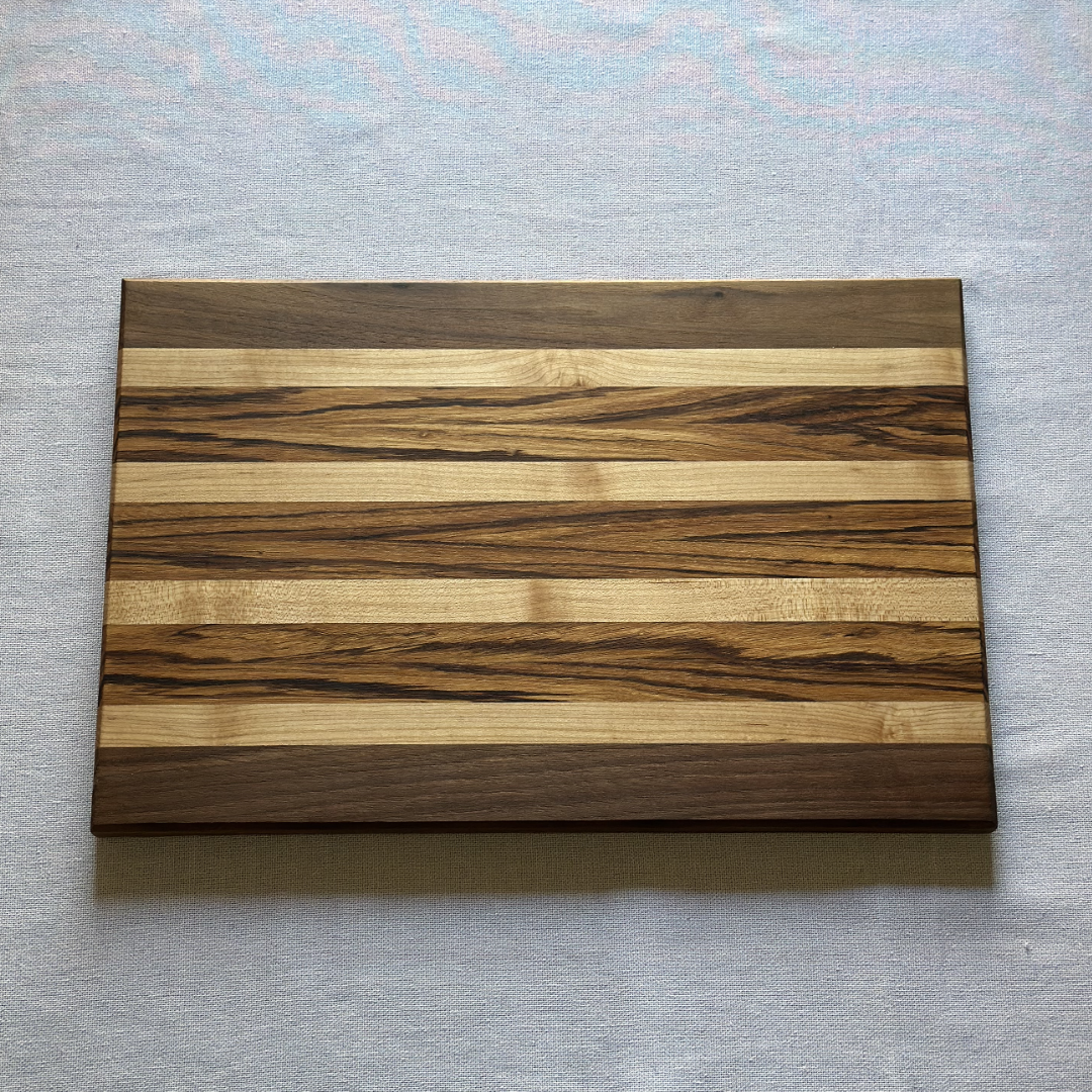 Everyday Board - Walnut, Maple, Zebra Wood